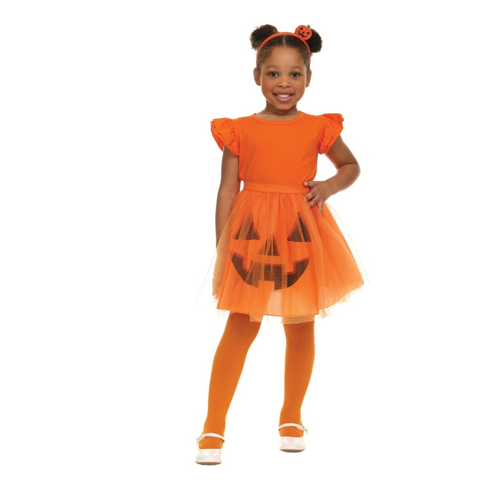 NEW Girls Celebrate! Halloween Pumpkin Headband & Tutu Kit Orange One Size